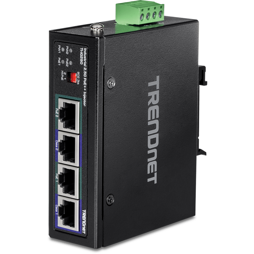 Inyector TRENDnet 95W 2 puertos Industrial 2.5G PoE++ (TI-IG290)
