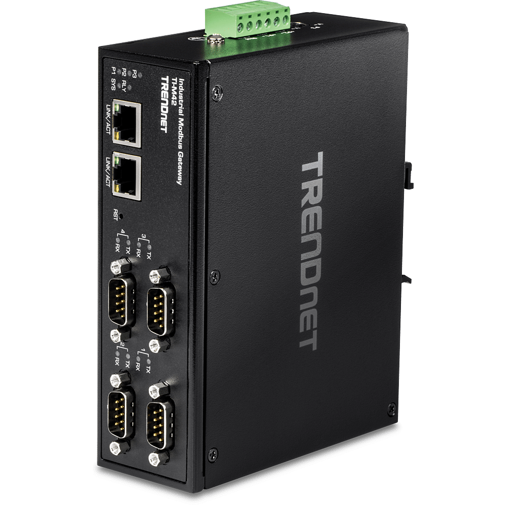 Puerta de enlace Modbus industrial de 4 puertos TRENDnet (TI-M42)
