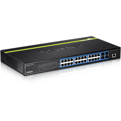 TRENDnet 24 Port Gigabit Layer 2 L2 Managed Switch, 4 Shared SFP Slots (TL2-G244)