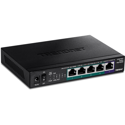Commutateur PoE+ 2,5 G non géré à 5 ports TRENDnet (TPE-TG350)