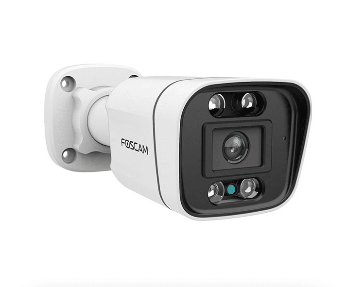 Cámara Bullet Foscam PoE de 5 MP con IA, LED IR, sirena, foco, micrófono y altavoz (V5EP)