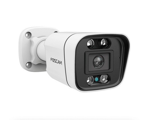 Caméra Bullet PoE Foscam 5 MP avec IA, LED infrarouge, sirène, projecteur, micro et haut-parleur (V5EP)